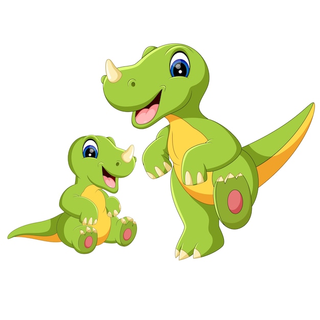 illustration of cute dinosaurus cartoon