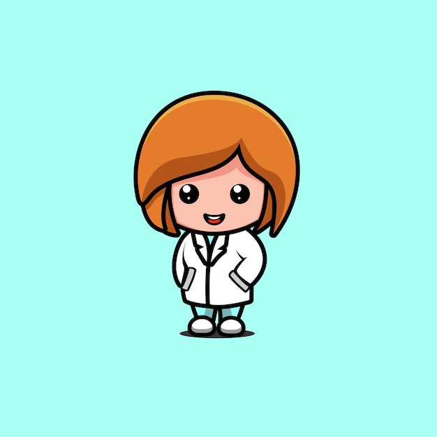 Illustration of cute doctor cartoon vector