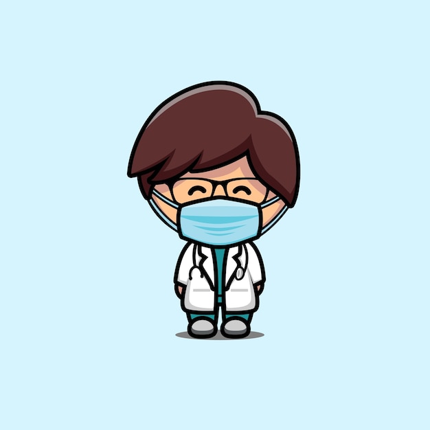 illustration of cute doctor character vector design