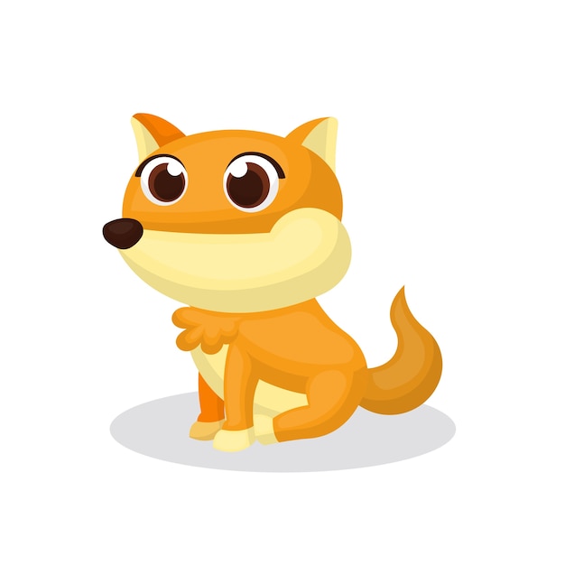 Illustration of Cute Fox Character with Cartoon Style