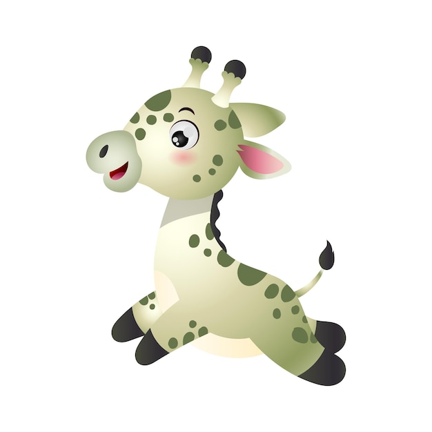 Illustration of cute giraffe cartoon expression