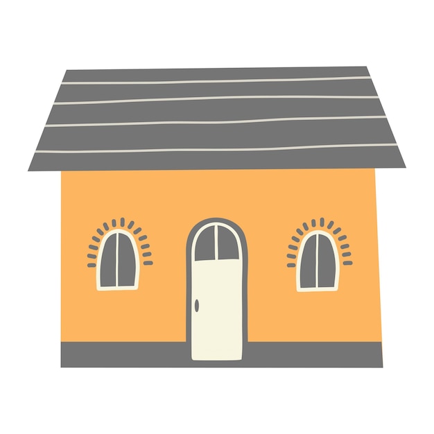 Illustration of a cute house in a flat style Minimalistic city building on white background Vector