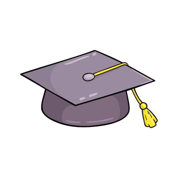 illustration of cute lollipop doodle graduation hat