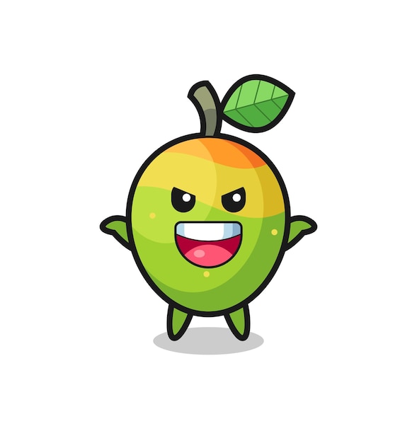 The illustration of cute mango doing scare gesture , cute style design for t shirt, sticker, logo element