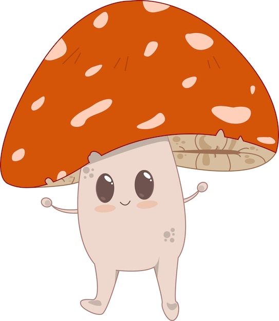 Illustration of cute mushroom fly agaric for children cartoonssute mushroom