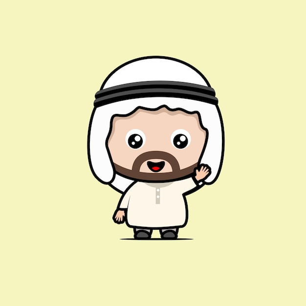 Illustration of cute muslim cartoon vector design