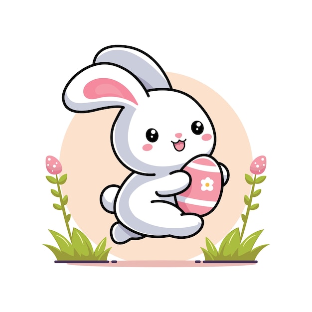 Vector illustration of a cute vector design of an easter bunny