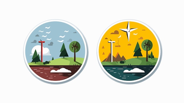 Vector illustration of dangerous weather changes and climate change flat icon