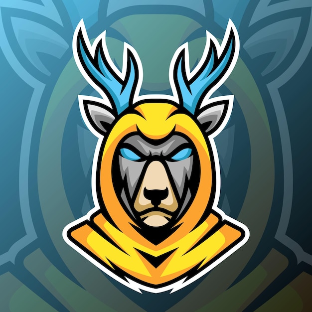 illustration of a deer thug in esport logo style