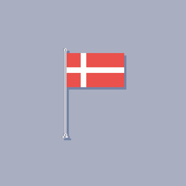 Illustration of Denmark flag Template