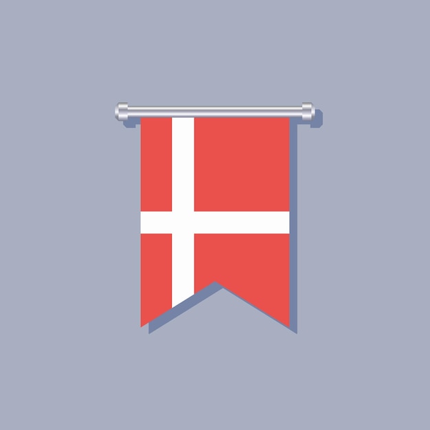 Illustration of Denmark flag Template