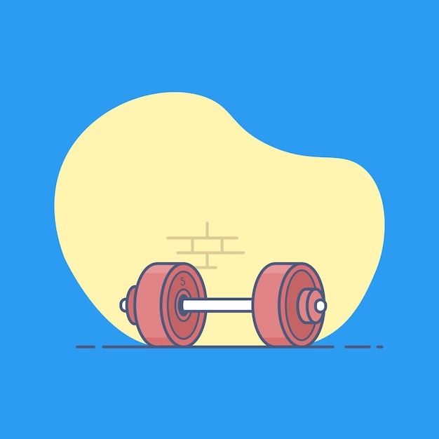 illustration and design of barbell sports equipment