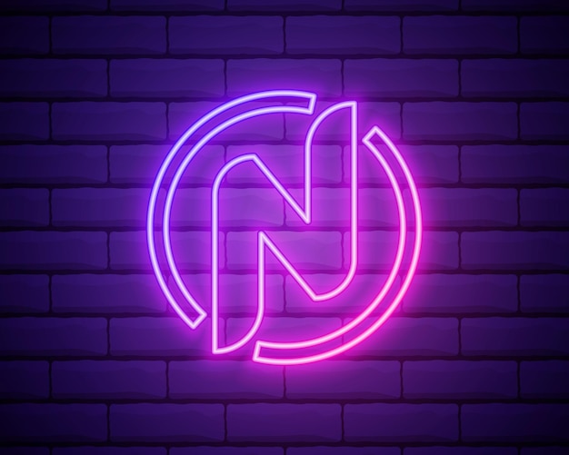 Illustration design of business neon logotype abstract art letter n simple sign Logo abstract N letter vector template isolated on brick wall