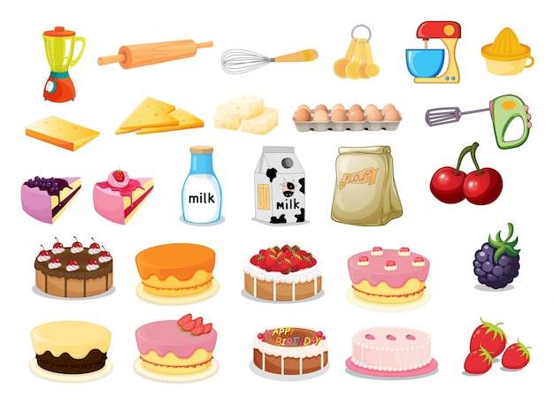 Illustration of different desserts