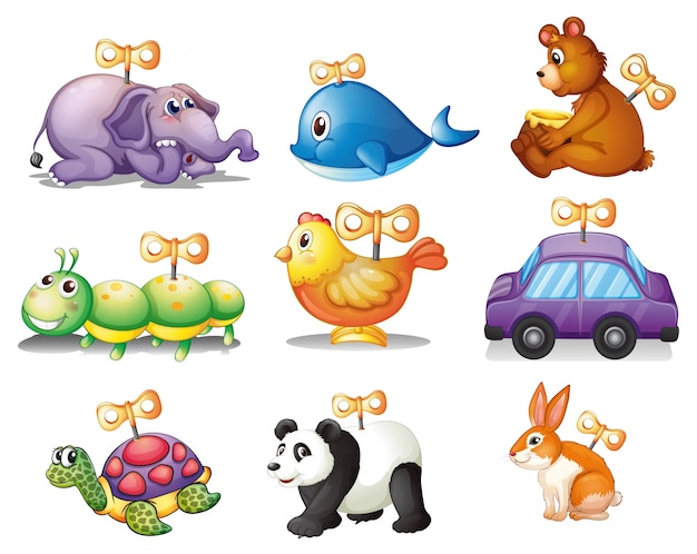 Illustration of different kind of toys