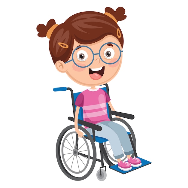 Illustration Of Disabled Kid