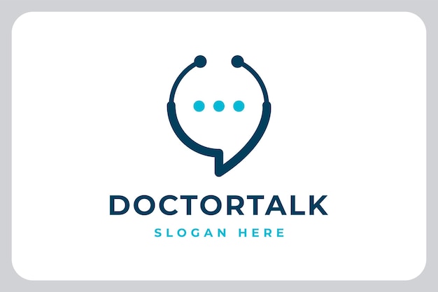 Illustration doctor chat talk with  stethoscope logo vector icon