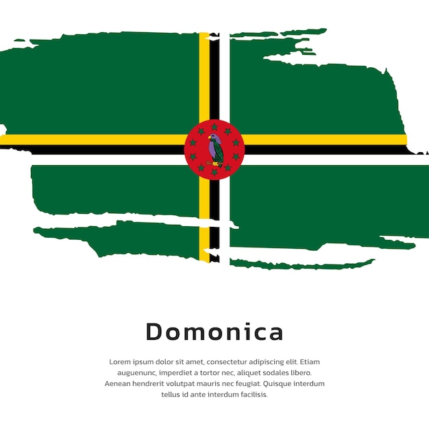 Illustration of Domonica flag Template