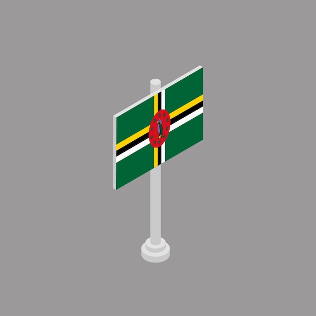 Illustration of Domonica flag Template