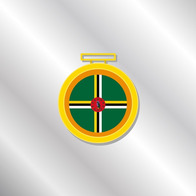 Illustration of Domonica flag Template