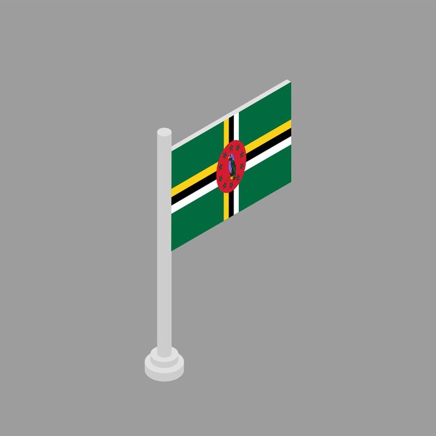 Illustration of Domonica flag Template