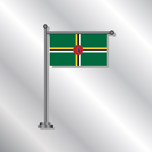 Illustration of Domonica flag Template