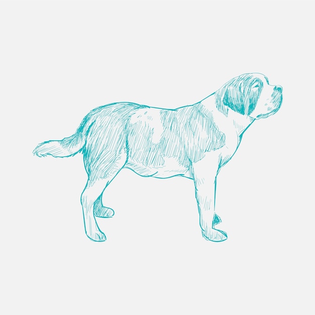 Illustration drawing style of dog