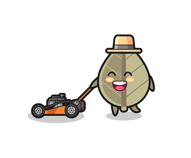 Illustration of the dried leaf character using lawn mower