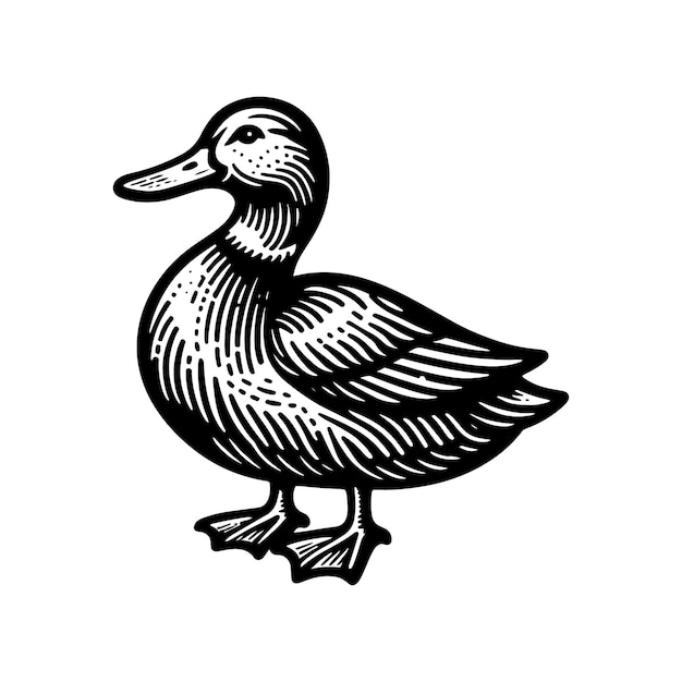 Illustration of a duck hand drown