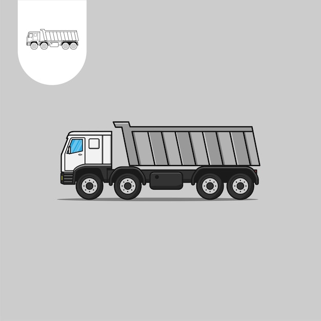 A illustration of dump truck Dump truck cartoon vector icon illustration