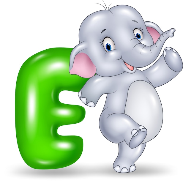 Illustration of E letter for Elephant