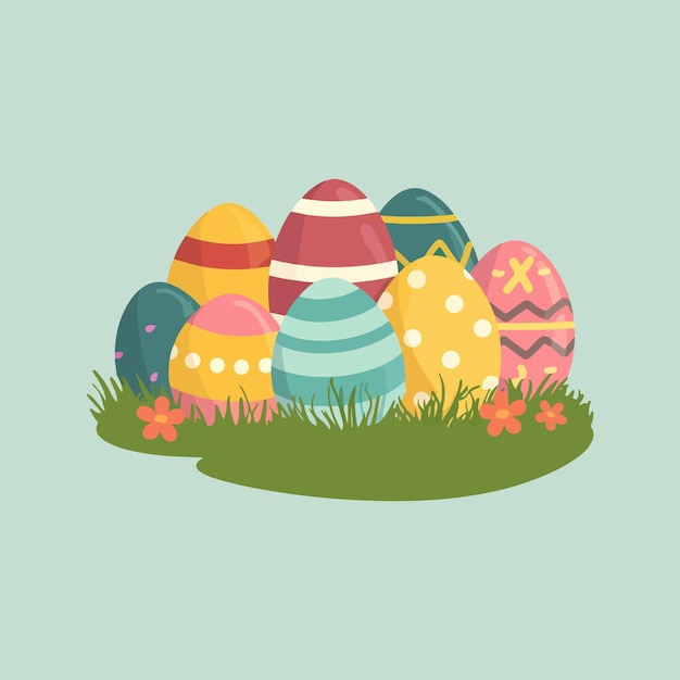 illustration of easter eggs collection