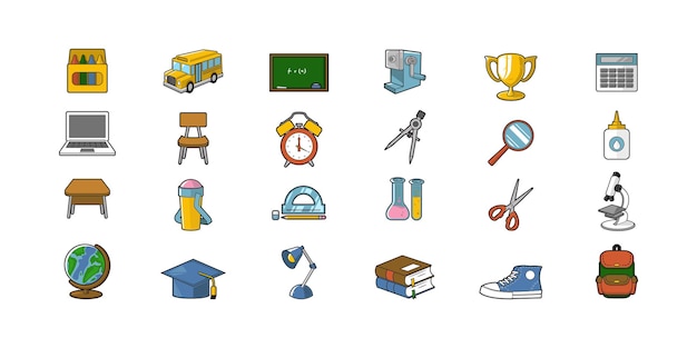 illustration of education tools vector design