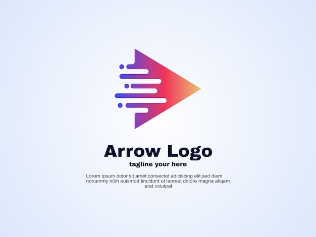 illustration elegant idea arrow logo design template fast