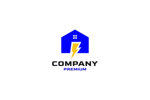 Illustration energy house logo design vector template idea