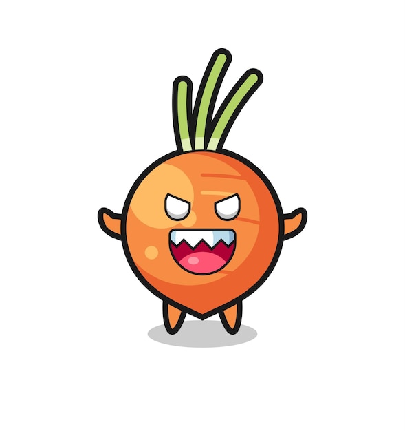 Illustration of evil carrot mascot character