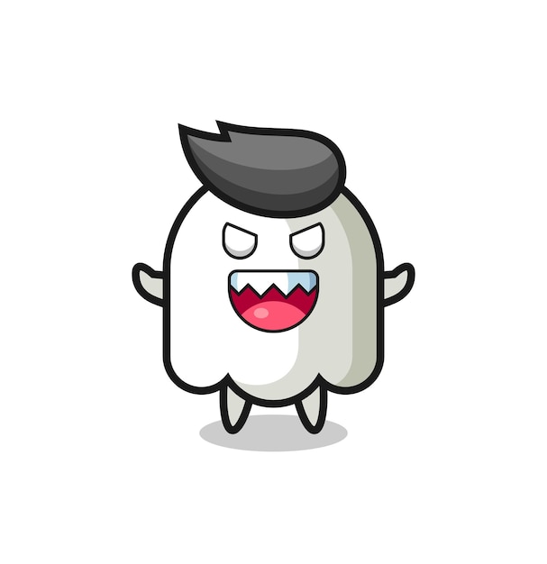 Illustration of evil ghost mascot character , cute style design for t shirt, sticker, logo element