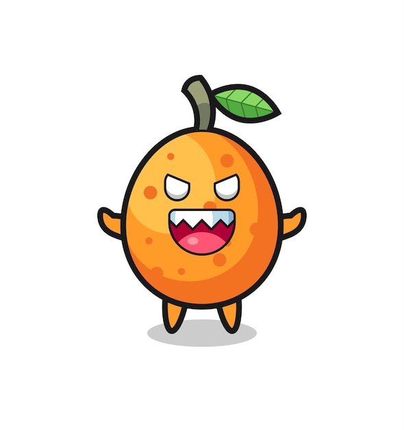 Illustration of evil kumquat mascot character , cute style design for t shirt, sticker, logo element