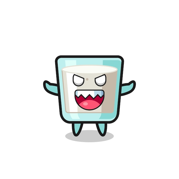 Illustration of evil milk mascot character cute style design for t shirt sticker logo element