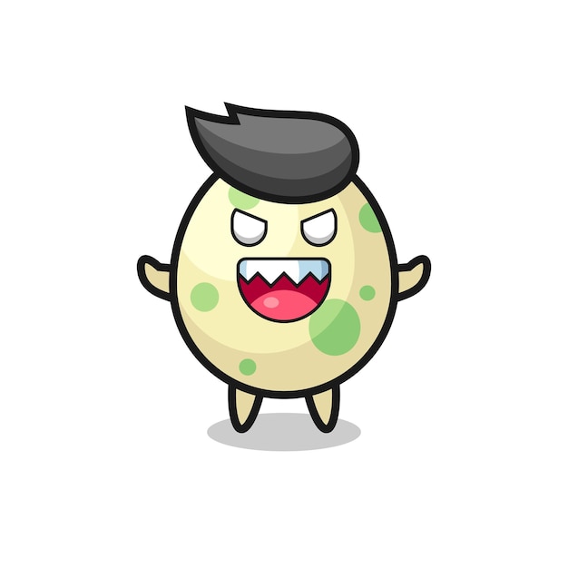 Illustration of evil spotted egg mascot character , cute style design for t shirt, sticker, logo element