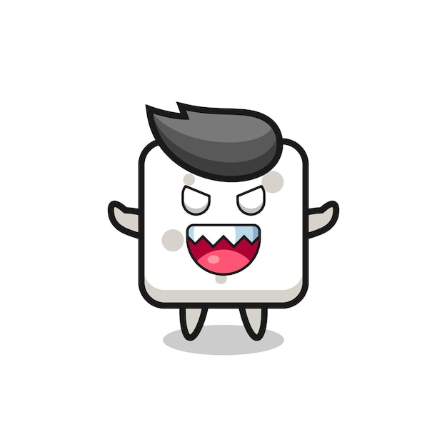 Illustration of evil sugar cube mascot character , cute style design for t shirt, sticker, logo element