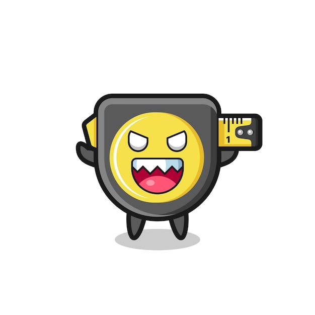 Illustration of evil tape measure mascot character