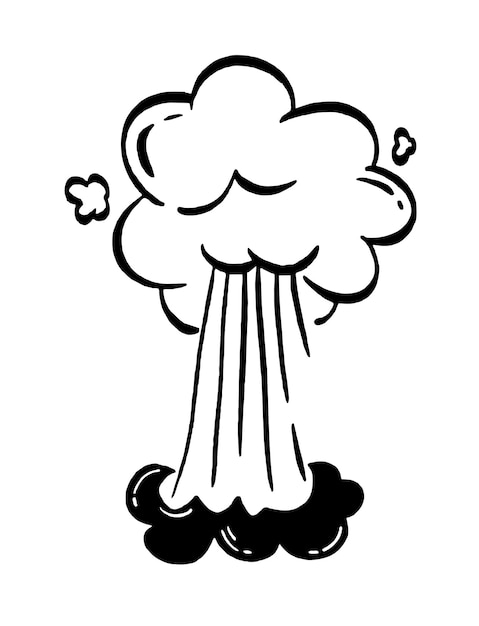 Illustration of explosion and smoke for comics Retro design element Vector doodle