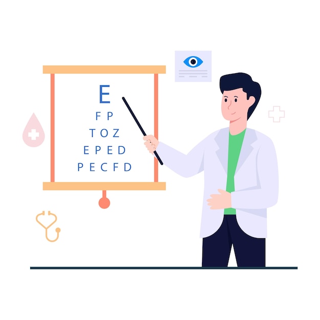 illustration of eye test in colored design