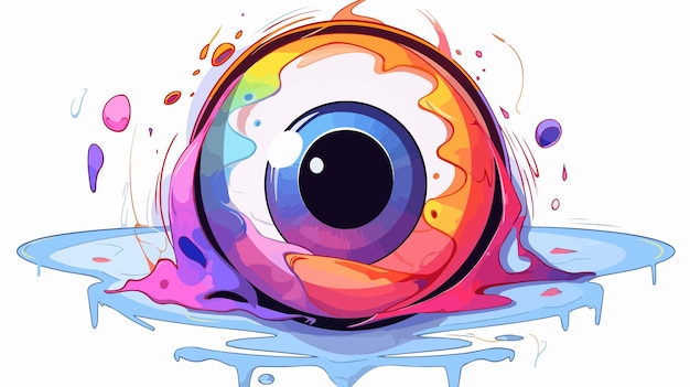 Vector an illustration of an eye with a colorful background