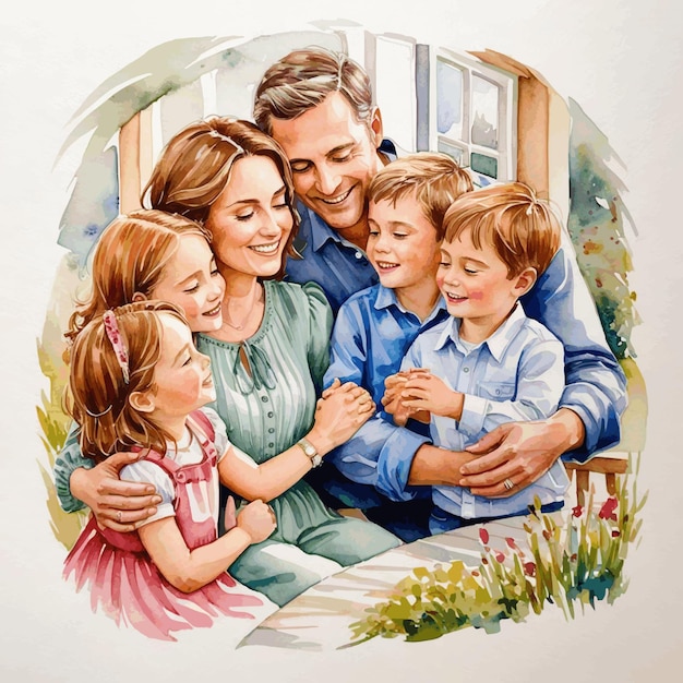 Vector illustration of a family father mother and child