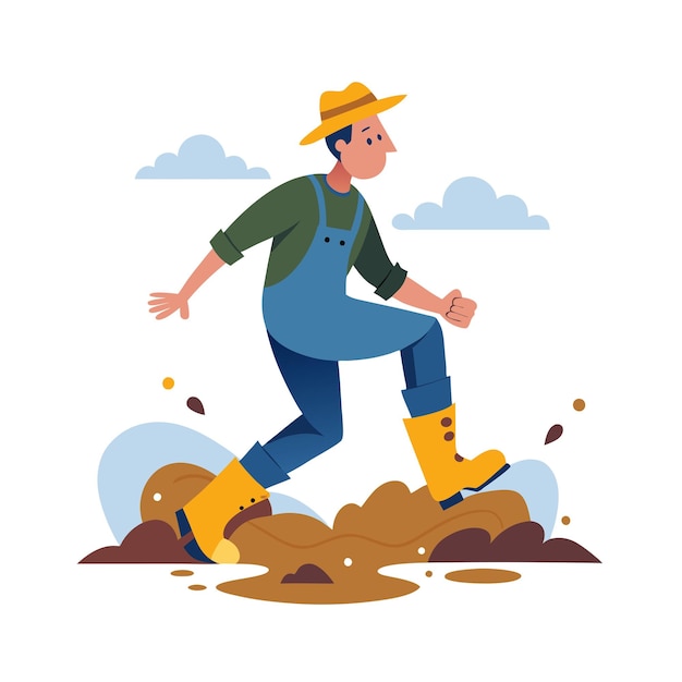 Vector illustration of farmer activity