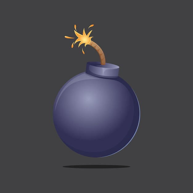 illustration of a flaming bomb