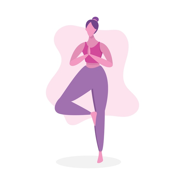 illustration flat art of yoga pose