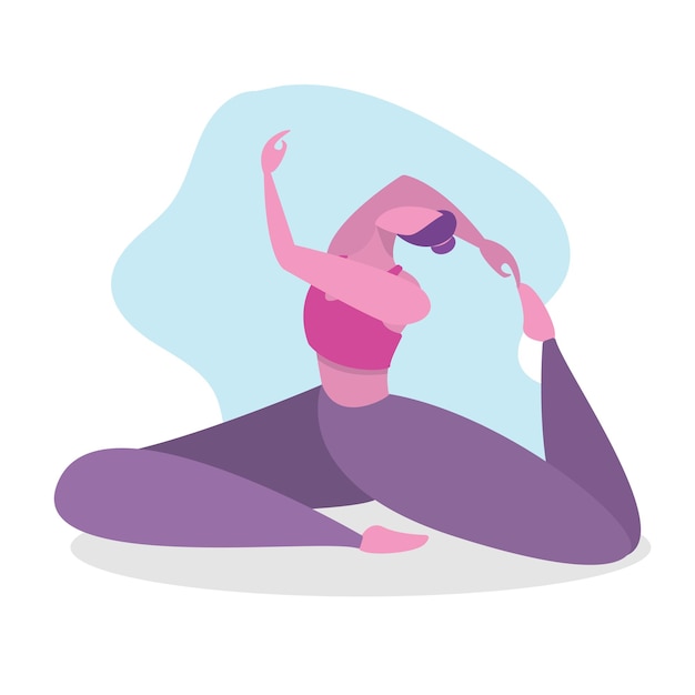 illustration flat art of yoga pose